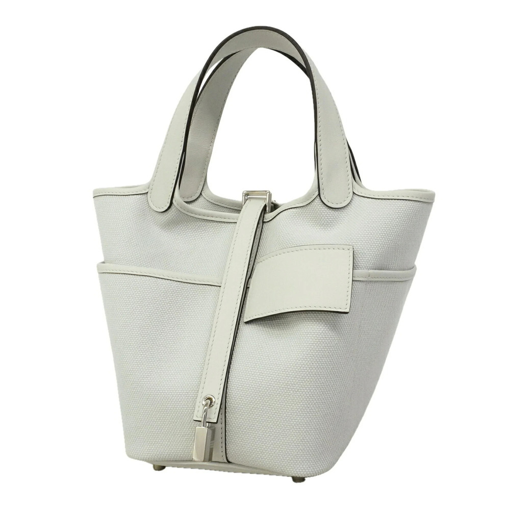Hermes Picotin Lock PM Cargo Swift Toilego Elan Gris Platinum Handbag, W Stam...